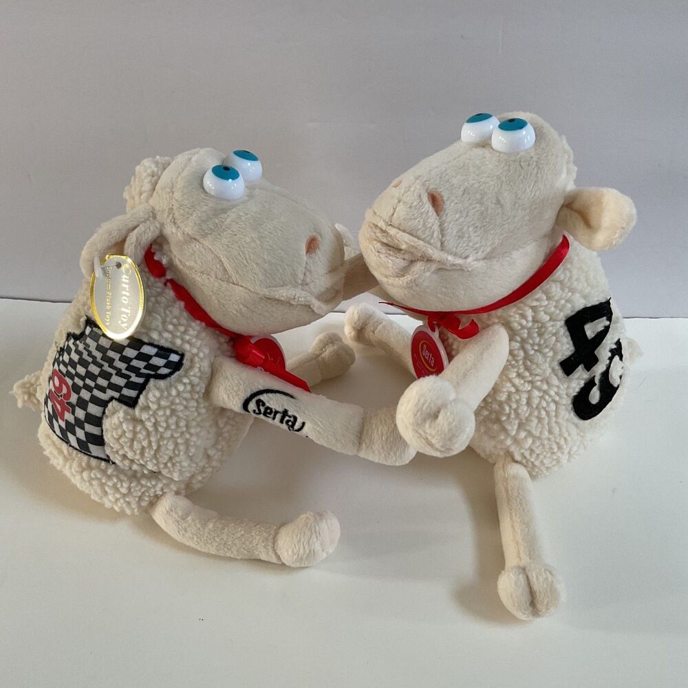 Serta Counting Sheep #49 NASCAR Brent Sherman Curto Toy Custom Plush 8" Set Of 2
